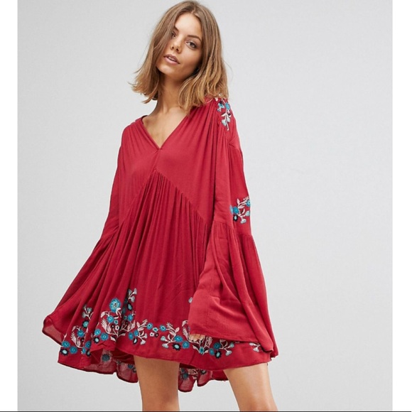 free people te amo embroidered peasant dress - Picture 2 of 6